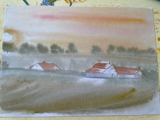 Des ciels changeants à l'Aquarelle : Un ciel d'Automne de Josiane le 06 février 2023