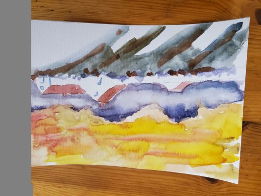 Des ciels changeants à l'Aquarelle : Un ciel d'Automne de Nathalie le 08 février 2023