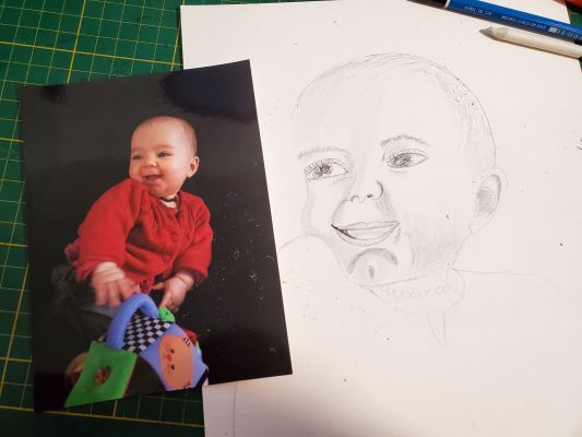 Dessiner le visage d'un bébé de Nathalie le 14 février 2023