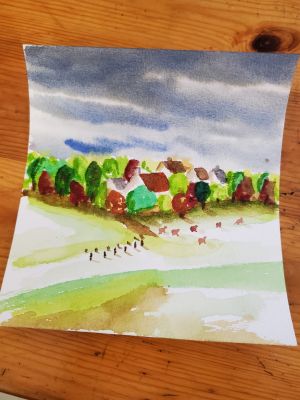 Suggérer la végétation à l'aquarelle de Nathalie le 17 février 2023