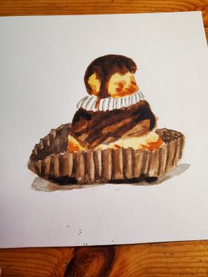 Une religieuse au chocolat à l'Aquarelle de Nathalie le 28 février 2023