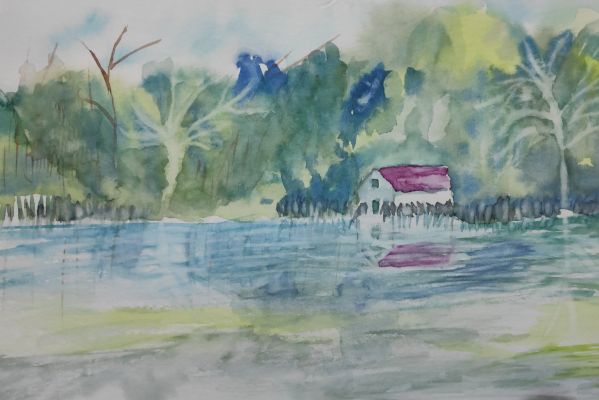 Peindre les reflets dans l'eau à l'aquarelle de Mireille le 06 mars 2023