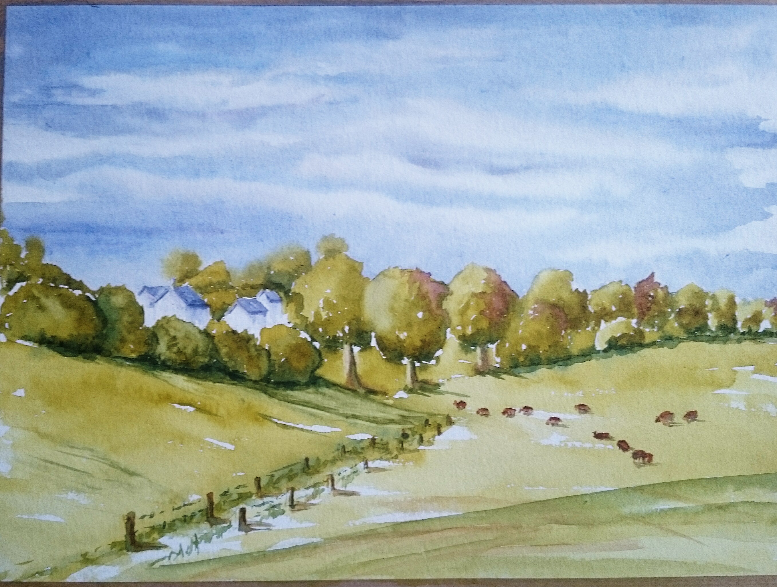 Suggérer la végétation à l'aquarelle de Ghislaine le 14 mars 2023