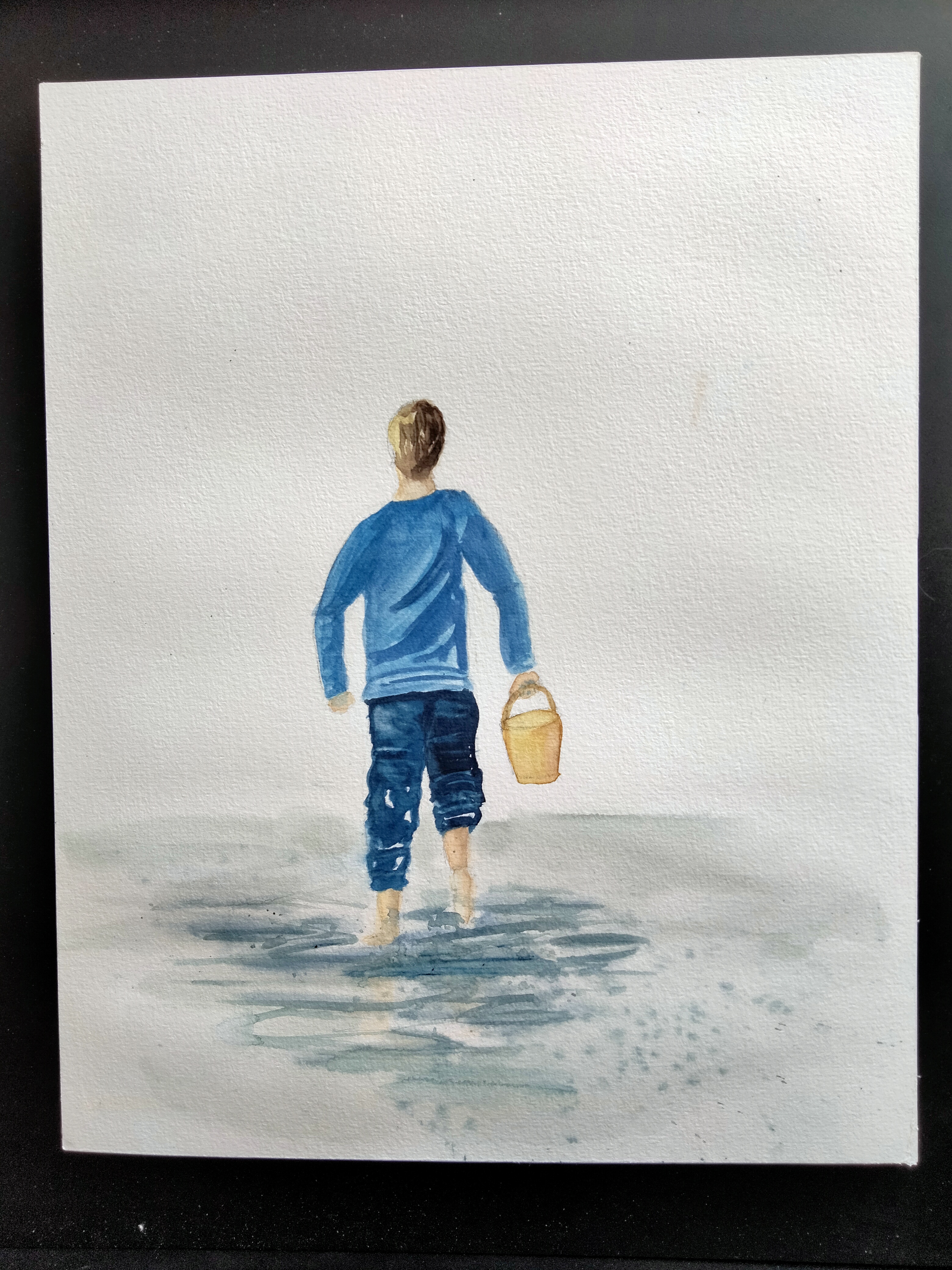 Une silhouette de dos à l'aquarelle de Sylvie le 27 mars 2023