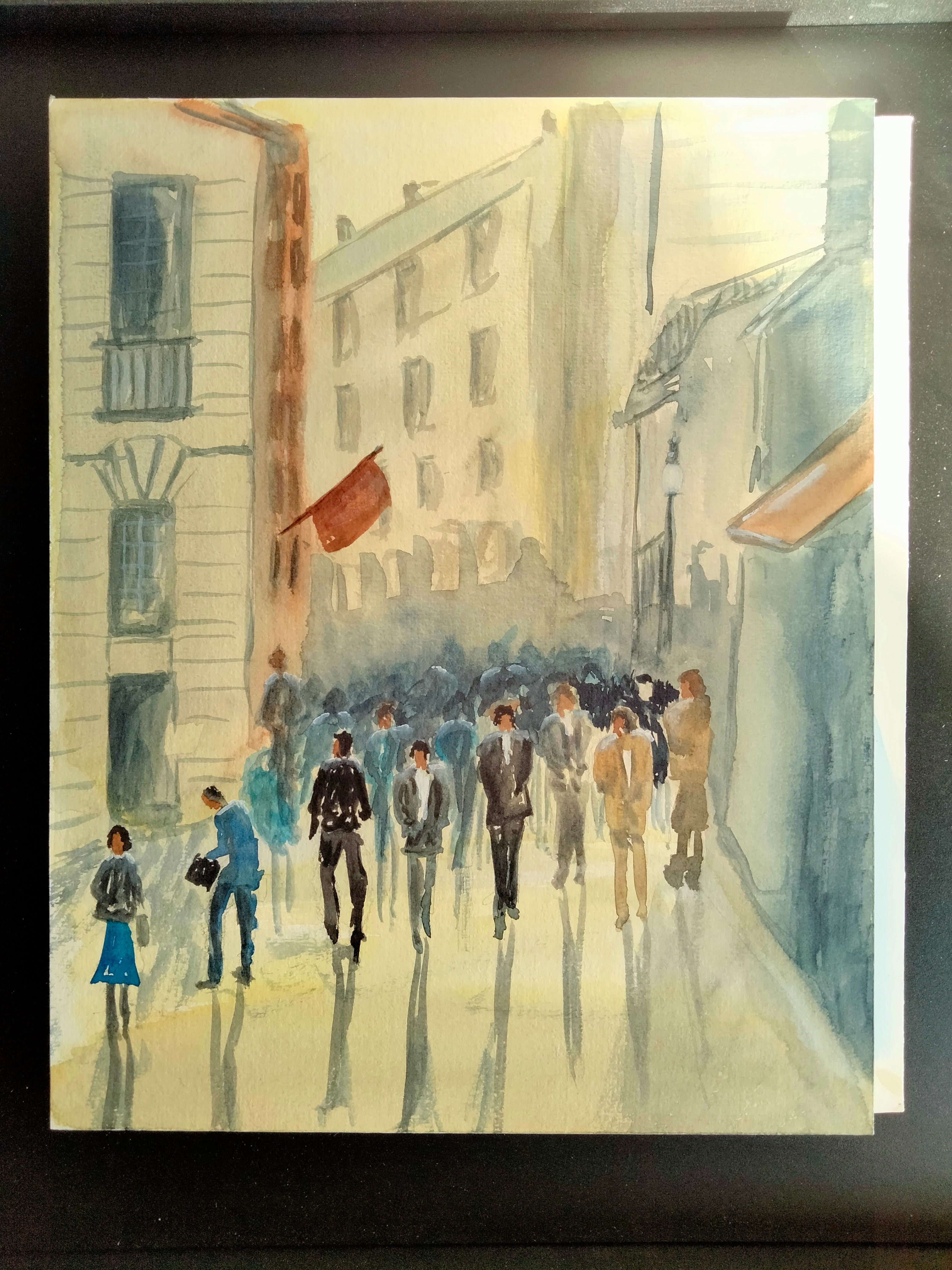 Scène urbaine a l'Aquarelle Episode 05 de Sylvie le 07 avril 2023