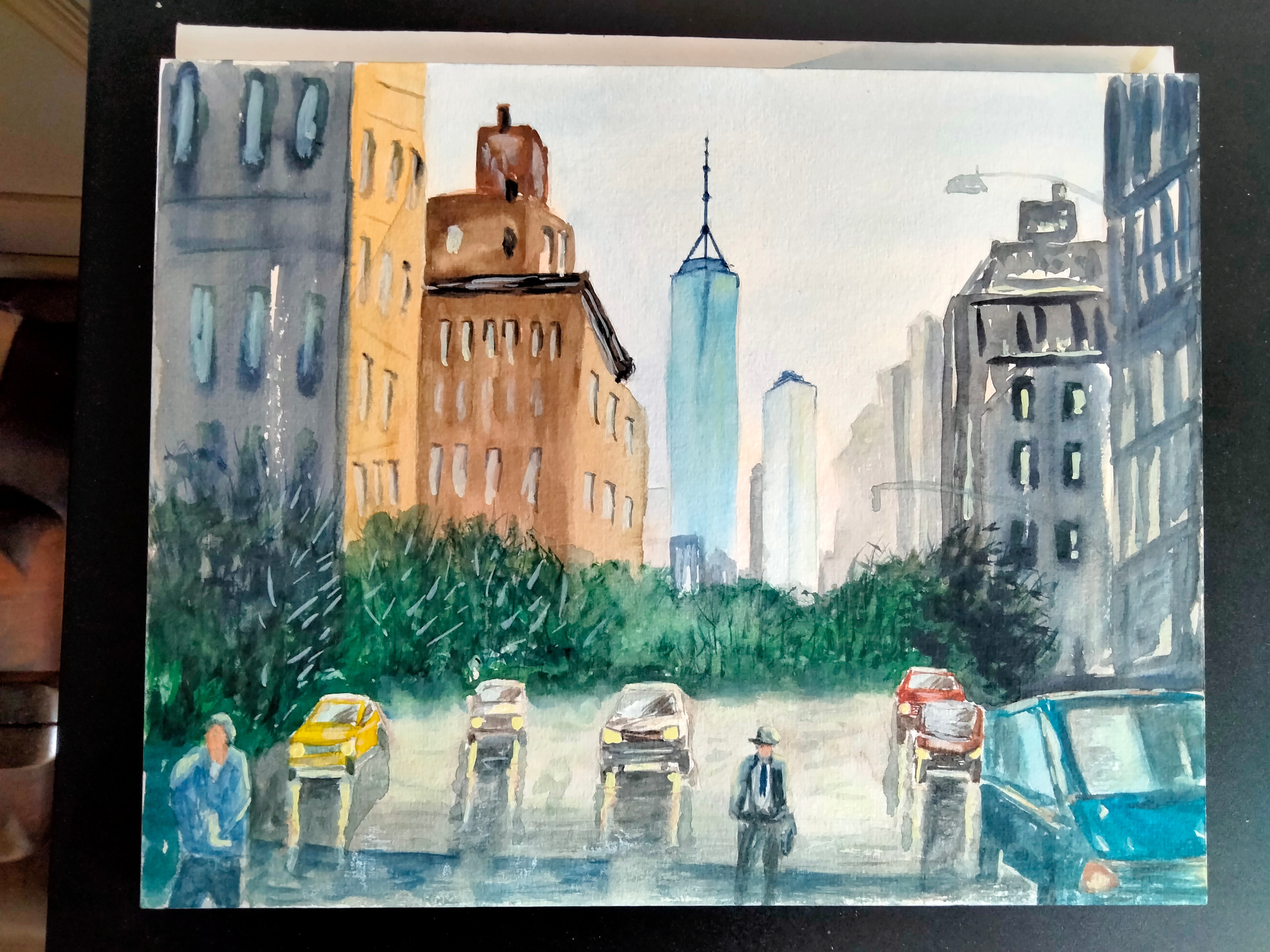 Scène urbaine à l'Aquarelle Episode 06 de Sylvie le 10 avril 2023