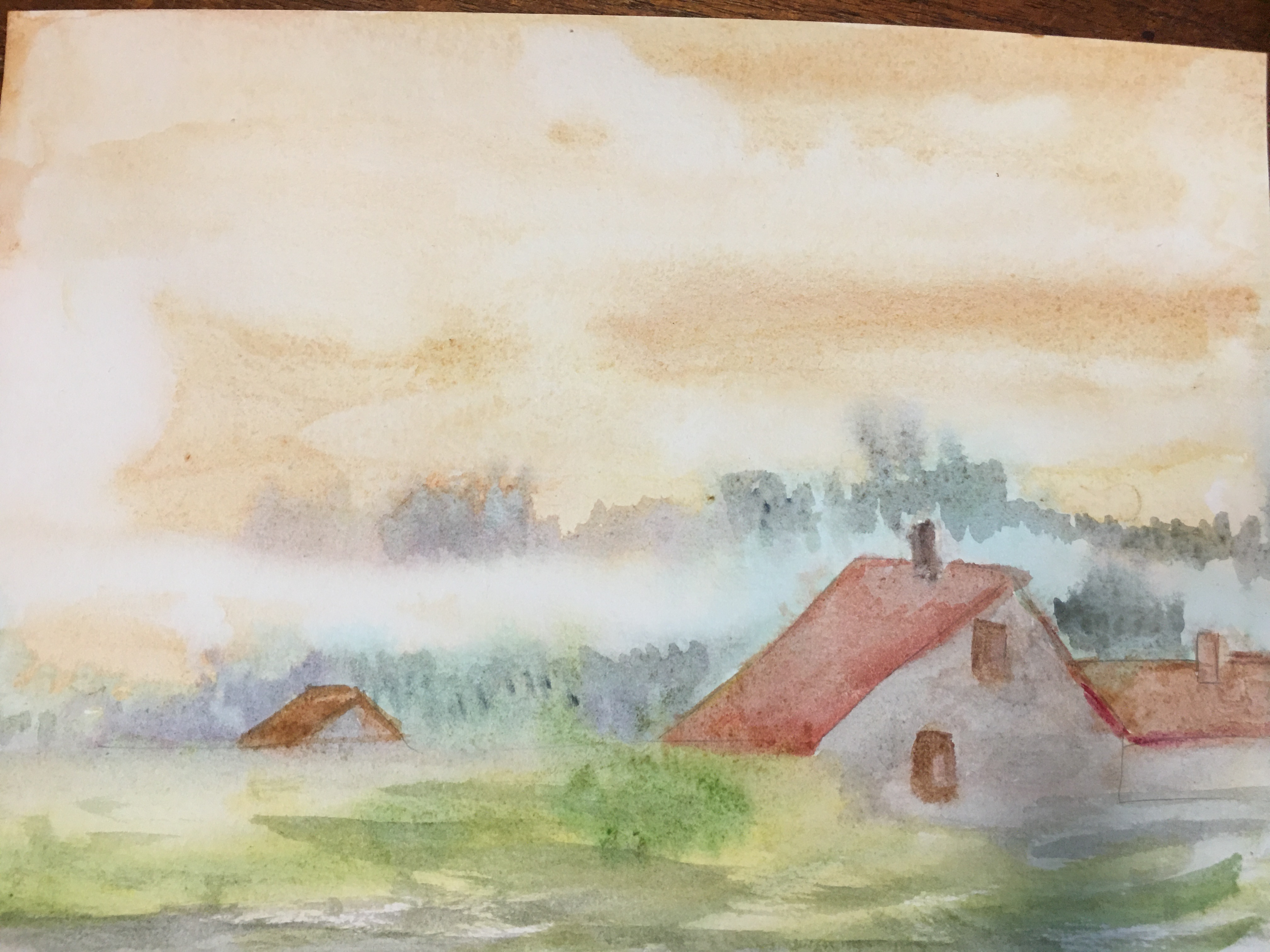 Des ciels changeants à l'Aquarelle : Un ciel d'Automne de Marguerite le 23 octobre 2023