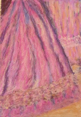 Un drapé de robe de théâtre au pastel de Dominique le 26 octobre 2023