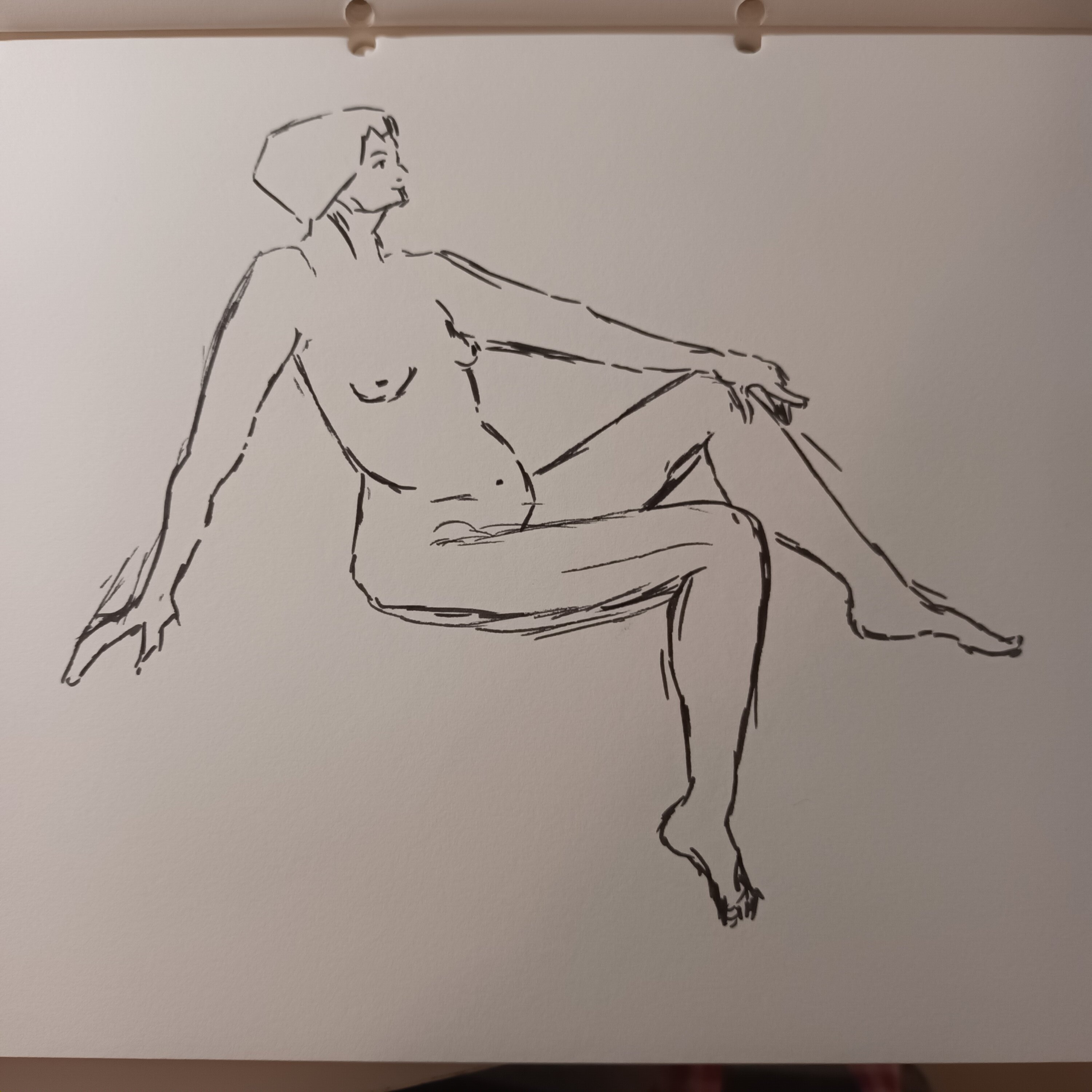 Croquis en 5 minutes au feutre de Annie le 28 octobre 2023