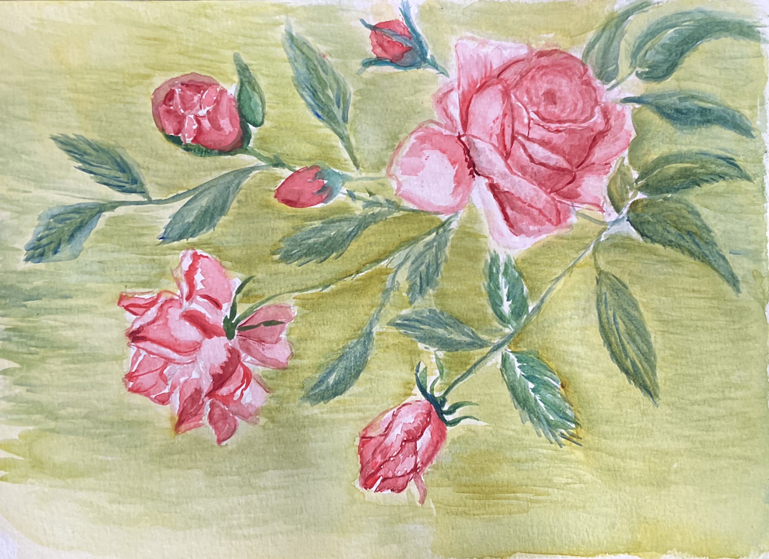 Un bouquet de roses à l'Aquarelle de Sylvie le 17 novembre 2023
