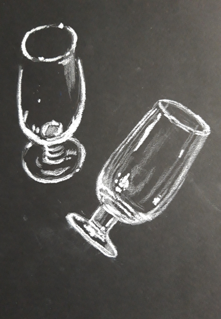 Transparence sur fond noir au dessin de Muriel le 11 janvier 2024