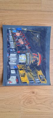 Paysage urbain au pastel de Anne-marie le 16 janvier 2024