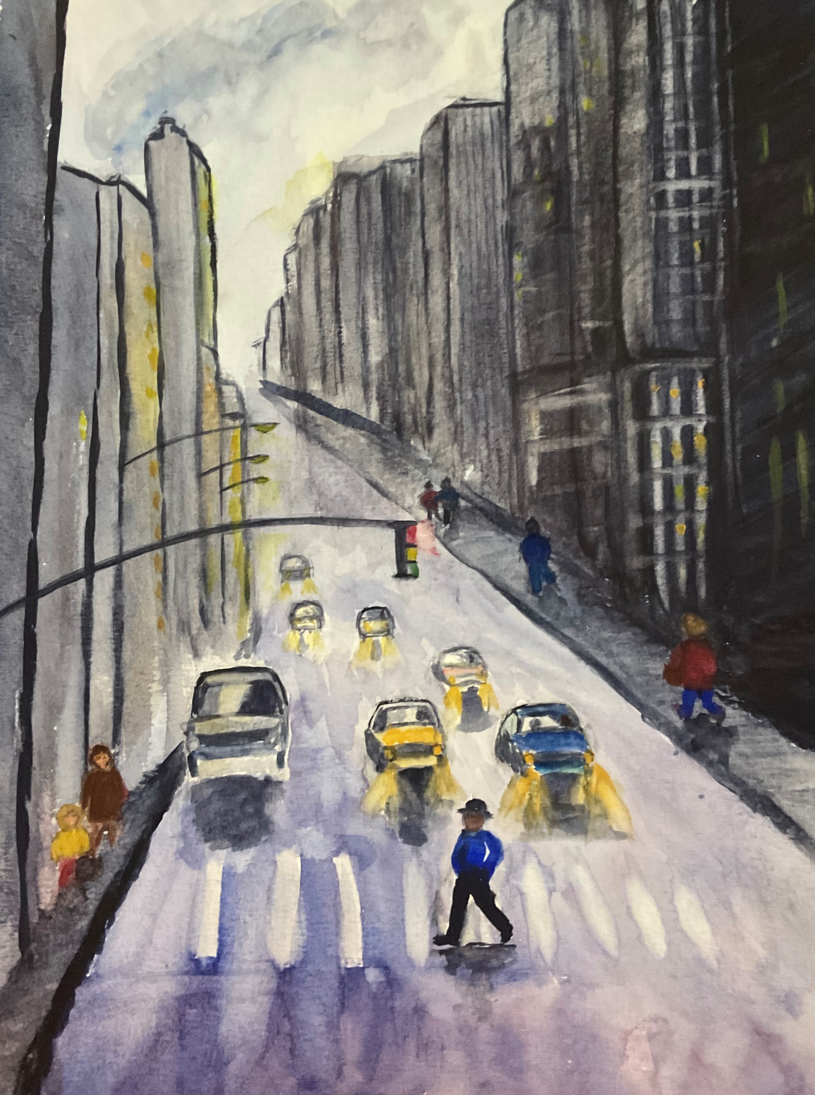 Scène urbaine à l'Aquarelle Episode 01 de Sylvie le 11 avril 2024