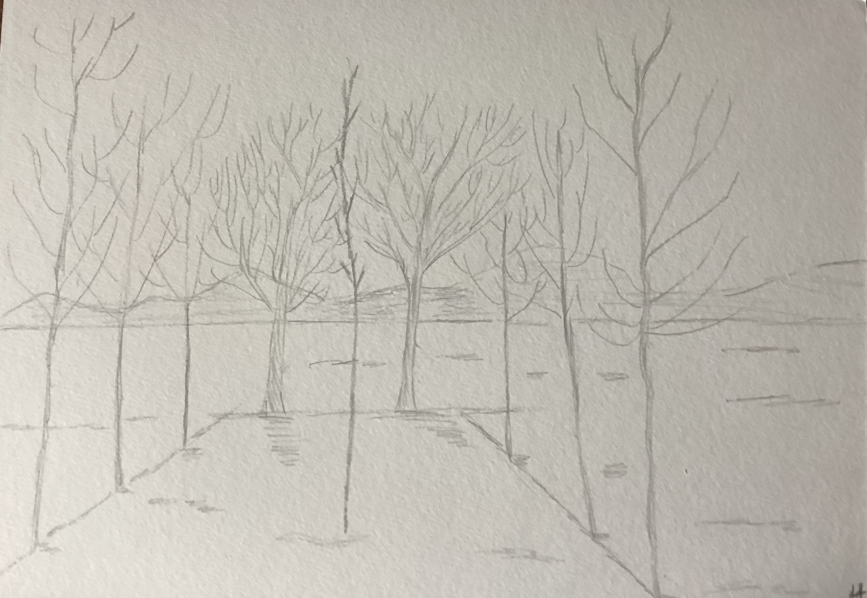 Perspective de paysage en Dessin de Marguerite le 20 avril 2024
