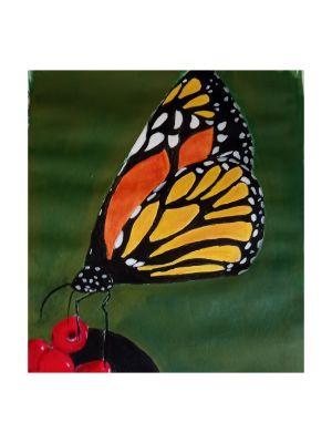 Un Papillon à l'Acrylique sur Châssis rond de Isabelle le 23 juin 2024