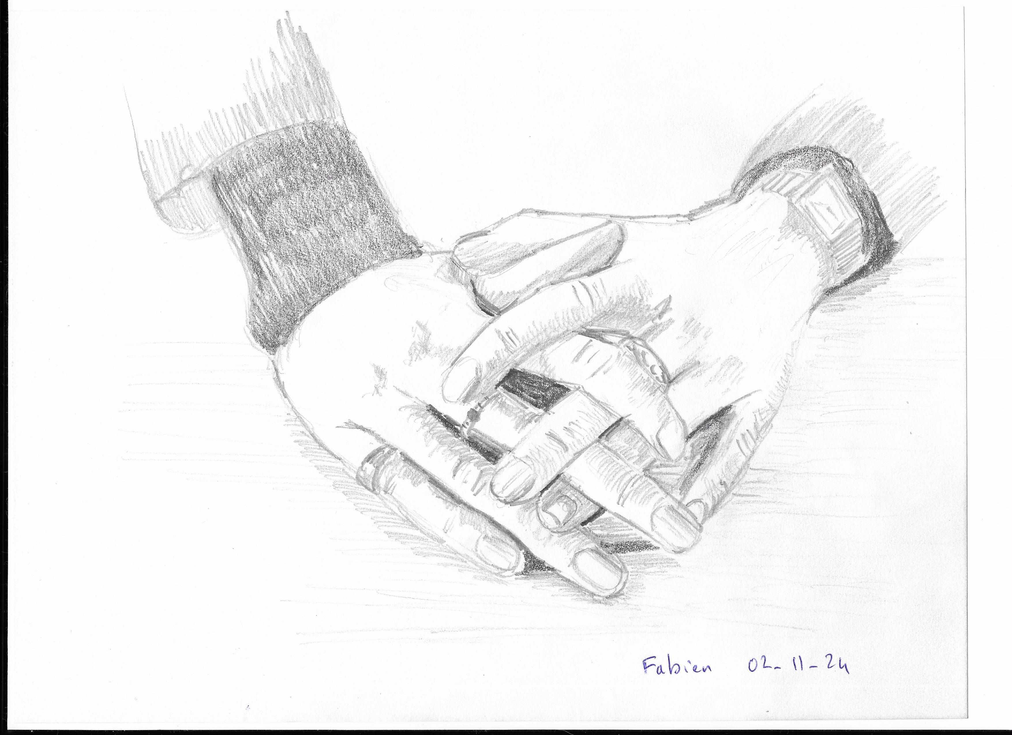 Dessiner les mains pose complexe de Fabien le 02 novembre 2024