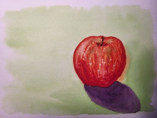 Peindre Une pomme base humide à l'aquarelle de Séverine le 23 novembre 2024