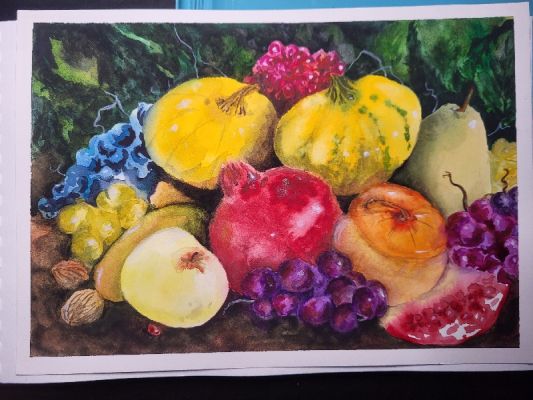 Peindre Une pomme base humide à l'aquarelle de Séverine le 23 novembre 2024