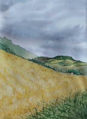 Des Ciels changeants à l'Aquarelle : Le Printemps ! de Dominique  le 31 mars 2025
