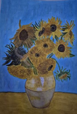 Les tournesols de Van Gogh à l'Acrylique de Dominique le 02 avril 2025