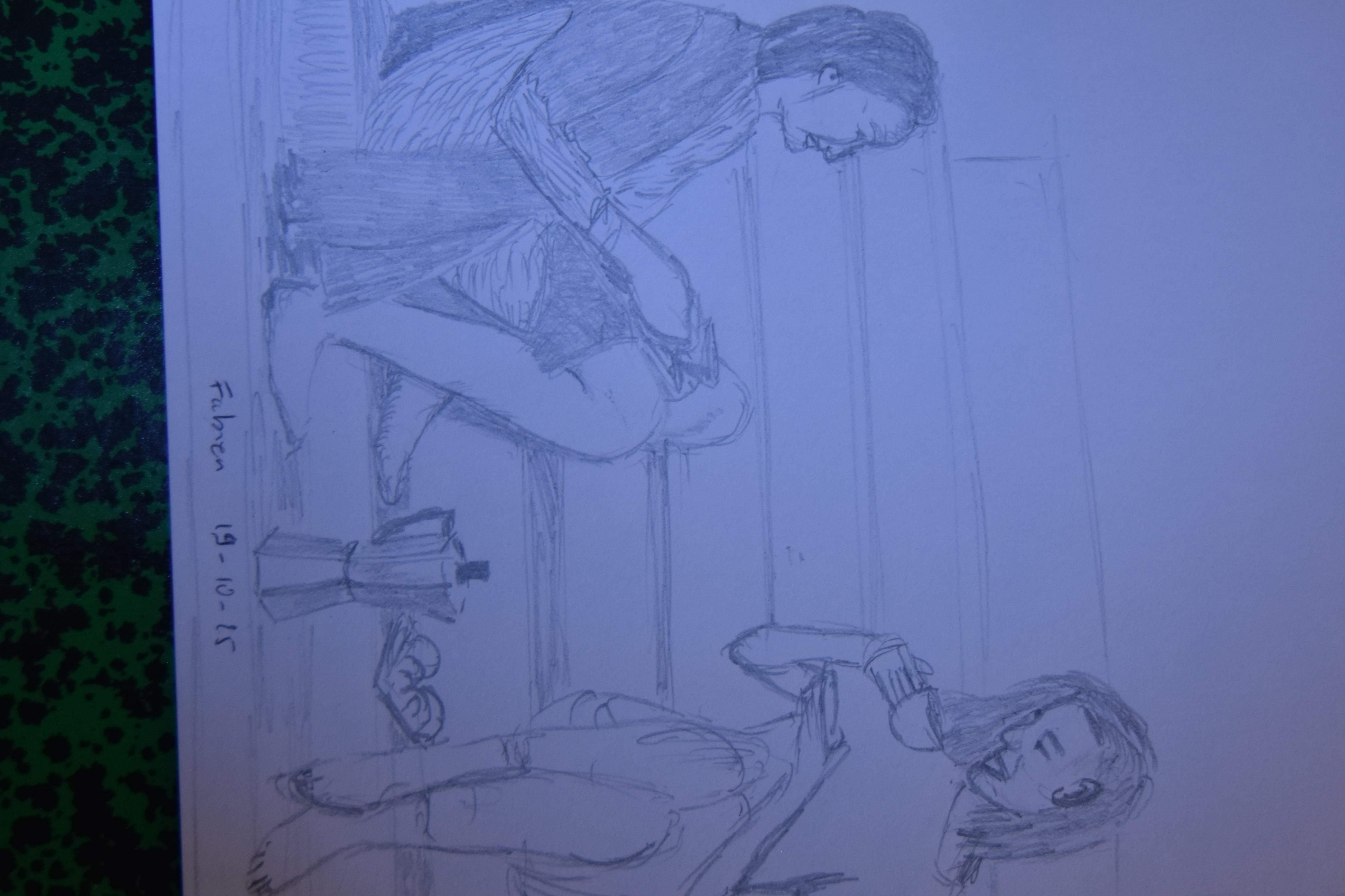 Dessin anatomique : Deux femmes dans un escalier (youtube) de Fabien le 19 octobre 2025