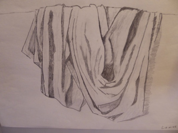 Dessiner un Drapé en dessin d'observation de Sylvie le 30 janvier 2026